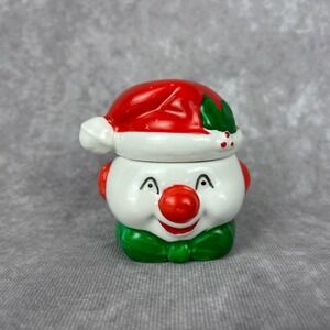Vtg 70s Ceramic Snowman Christmas Candle Holder Scented Hand Painted 3" NOS NWOB
